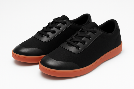 Black Barefoot Training Shoes with Gum Sole