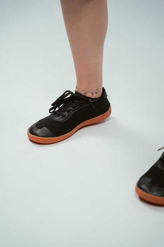 Black Barefoot Training Shoes with Gum Sole