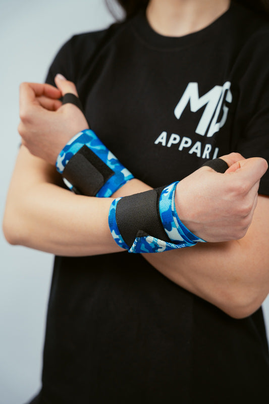 Blue Camo Wrist Wraps